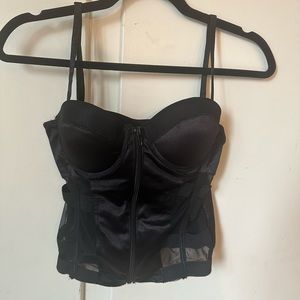 Body Rage corset top size small black zip up